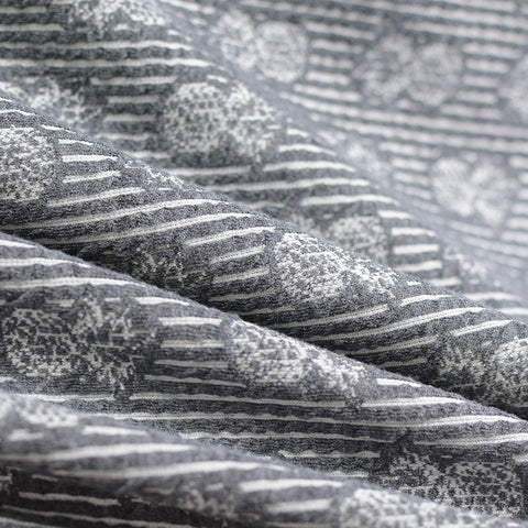 Grey Horizontal-Stripe Jacquard, Polyester
