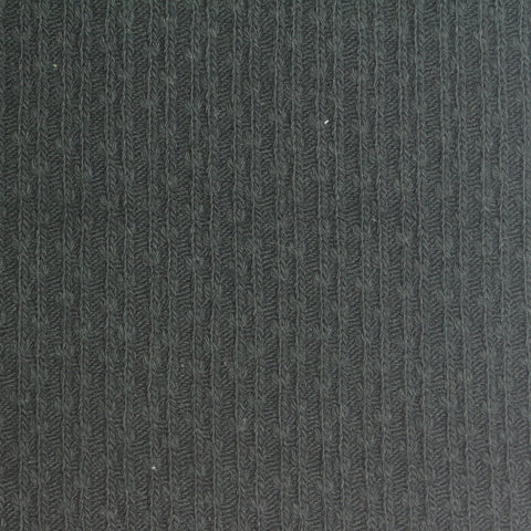 Dark Green Textured Rib Knit, Cotton-Poly