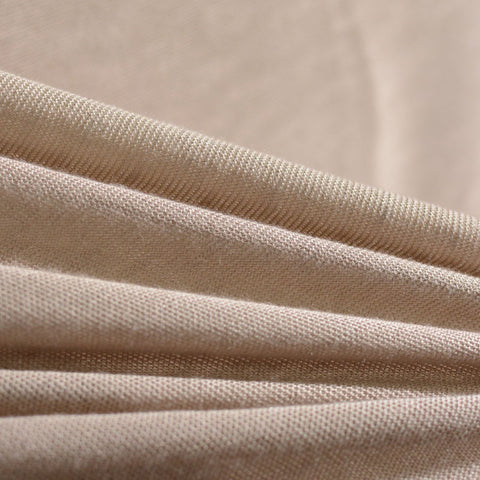 Viscose Polyester Stretch Rib Knit Fabric, 128 gsm, 145 cm — Beige