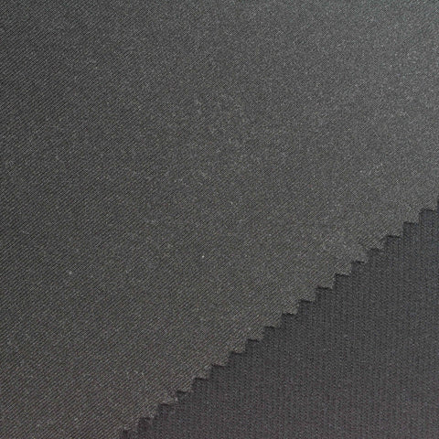Polyester Stretch ITY Knit Fabric, 370 gsm, 160 cm — Black