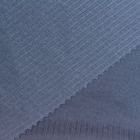 Blue Marl Rib Knit, Polyester, 193 gsm