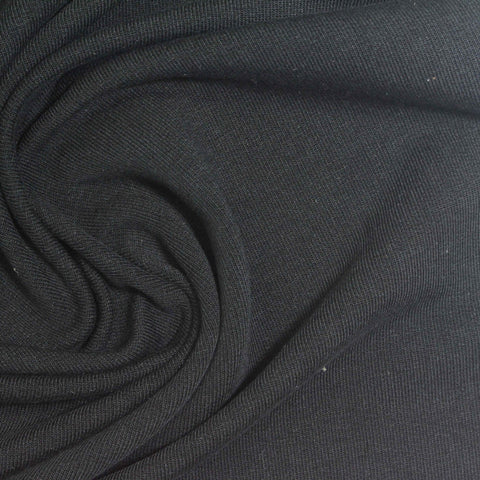 Tencel Lyocell Stretch French Terry Fabric, 268 gsm, 166 cm — Black