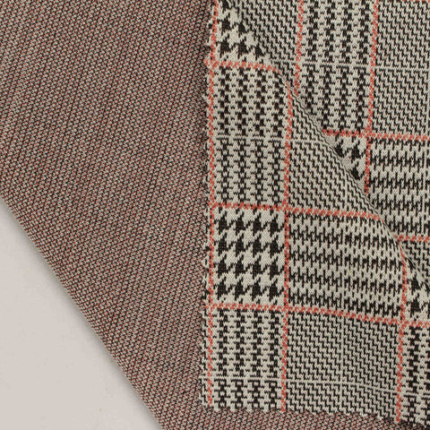 Black Houndstooth Jacquard, Poly-Viscose, 260 gsm, 160 cm, ref EF-210276