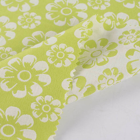 White Floral Jacquard, Poly-Cotton, 186 gsm