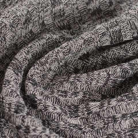 Dark Grey Vertical-Stripe Rib Knit, Viscose-Poly, 210 gsm