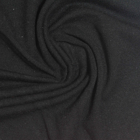 Viscose Stretch Jersey Knit Fabric, 305 gsm, 170 cm — Black
