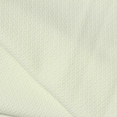 Jacquard Polyester Stretch Knit Fabric, 350 gsm, 150 cm — White