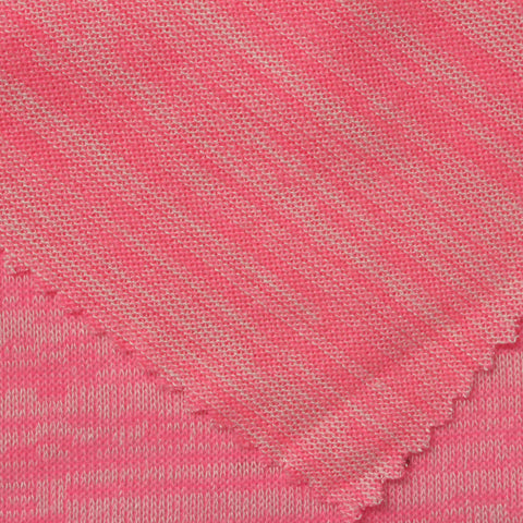 Pink Heathered-Marl Chunky Knit, Poly-Viscose, 184 gsm