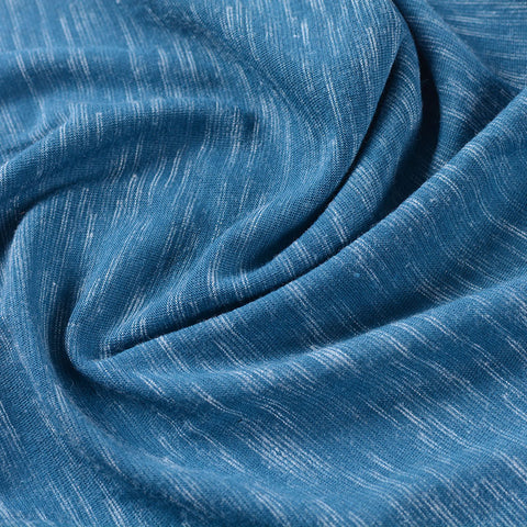 White Vertical-Line Jersey Knit, Poly-Viscose