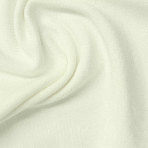 Off-White Ribbed Rib Knit, Viscose-Poly