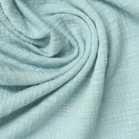 Slub Polyester Viscose Stretch Crepe Fabric, 230 gsm, 152 cm — Blue