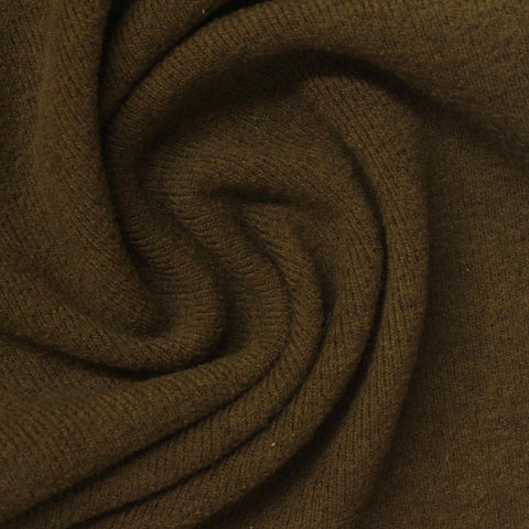 Brushed Polyester Viscose Stretch Rib Knit Fabric, 390 gsm, 160 cm — Green