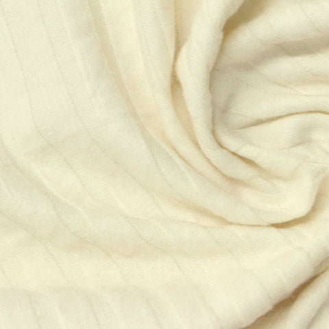 Beige Vertical-Stripe Rib Knit, Poly-Viscose, 260 gsm