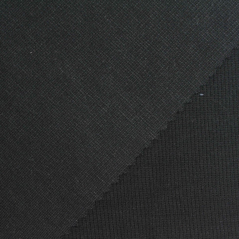 Modal Stretch Rib Knit Fabric, 240 gsm, 109 cm — Black