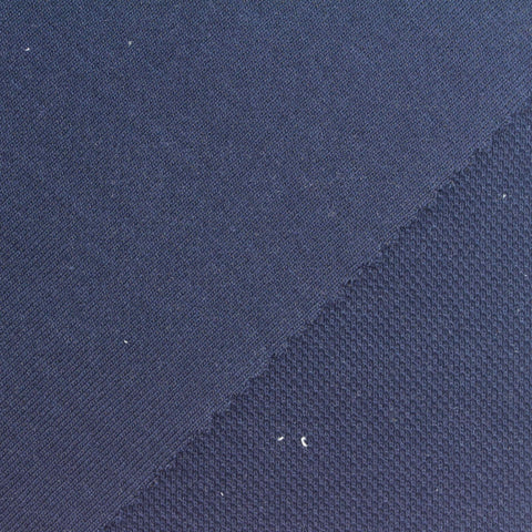 Cotton Piqué Knit Fabric, 350 gsm, 175 cm — Navy