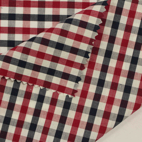 Red Gingham Woven, Cotton, 108 gsm, 145 cm, ref EF-206232
