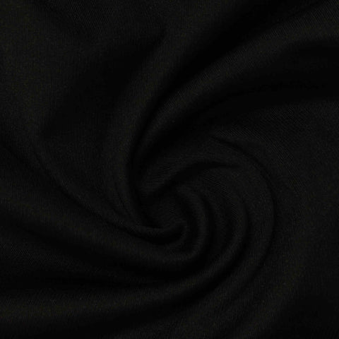 Rib Knit Fabric, 400 gsm, 150 cm — Black