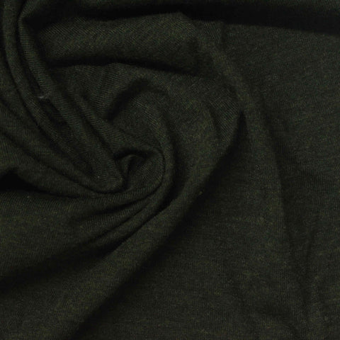 Dark Green Heathered-Marl Jersey Knit, Poly-Viscose