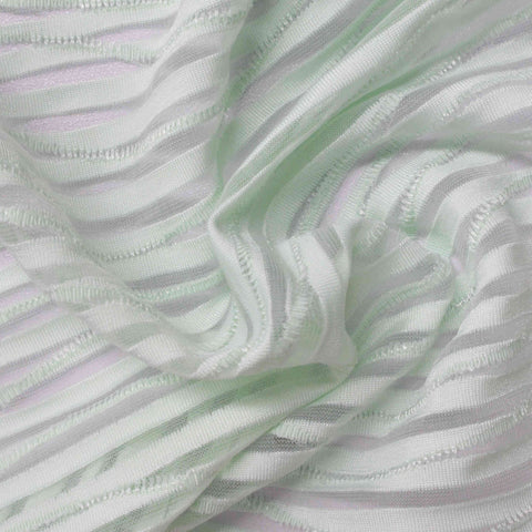 Light Green Textured-Stripe Jacquard