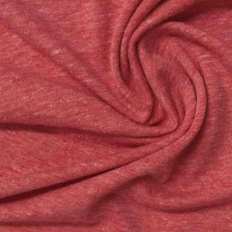 Red Marl Jersey Knit, Poly-Viscose