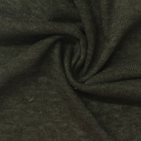 Dark Green Marl Jersey Knit, Cotton-Poly, 145 gsm