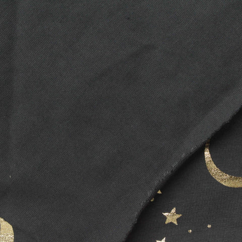 Gold Stars Jersey Knit, Cotton