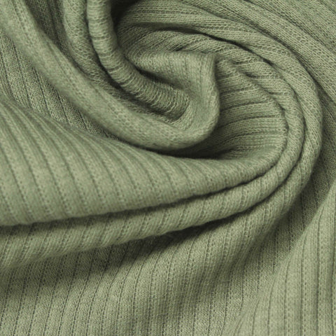 Rib Knit Fabric, 230 gsm, 140 cm — Green