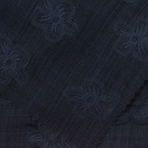 Dark Blue Tone-on-Tone Floral Jacquard, Polyester