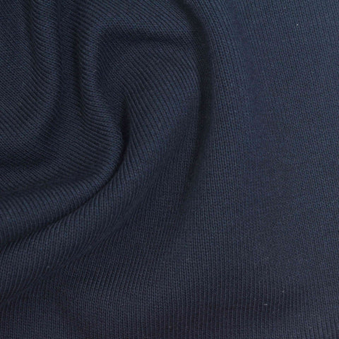 Navy Rib Knit, Cotton-Poly