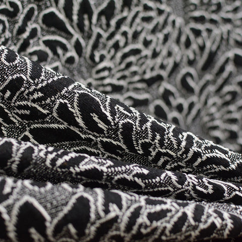 Black Abstract-Floral Jacquard, Poly-Cotton