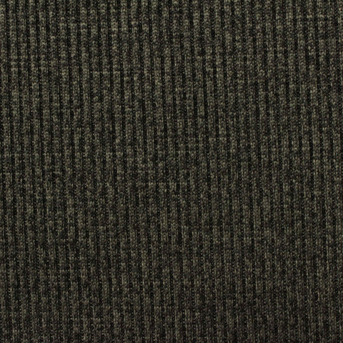 Dark Grey Heathered-Marl Rib Knit, Polyester, 481 gsm