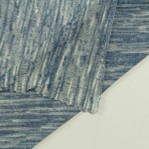 Blue Heathered-Marl Chunky Knit, Poly-Viscose, 160 gsm