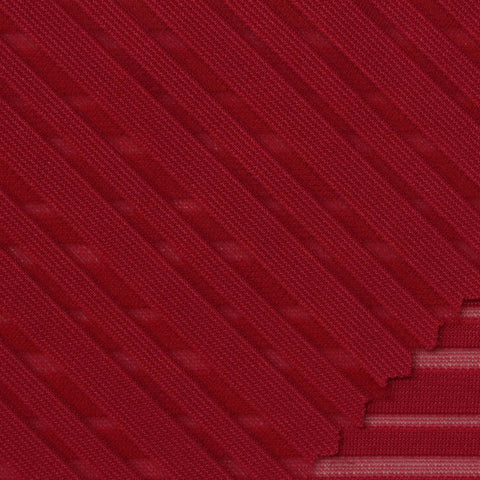 Red Horizontal-Stripe Jacquard, Polyester
