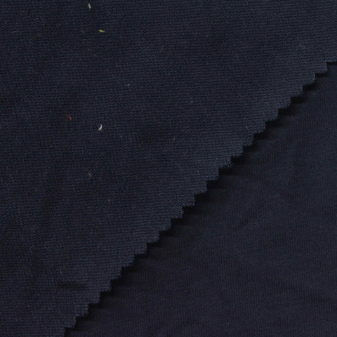 Cotton Stretch French Terry Fabric, 270 gsm, 165 cm — Navy