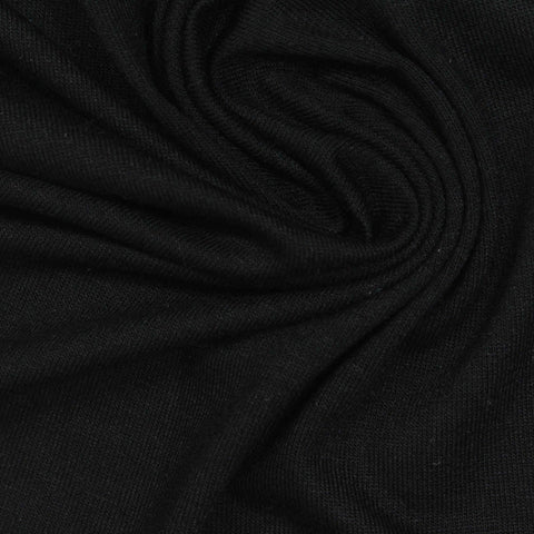 Viscose Stretch Jersey Knit Fabric, 180 gsm, 165 cm — Black, ref EF-248152
