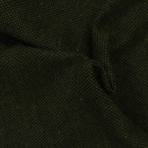 Dark Green Tone-on-Tone Jacquard, Cotton-Poly