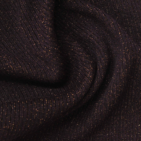 Gold Marl Rib Knit, Polyester, 280 gsm