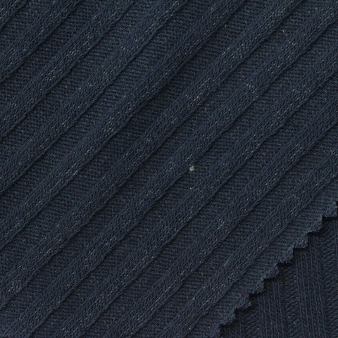 Dark Navy Ribbed Rib Knit, Cotton