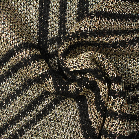 Gold Check Chunky Knit, Poly-Metallic