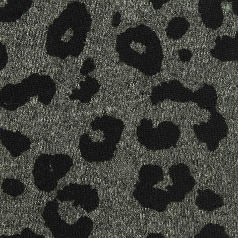 Black Leopard Jersey Knit, Polyester, 215 gsm