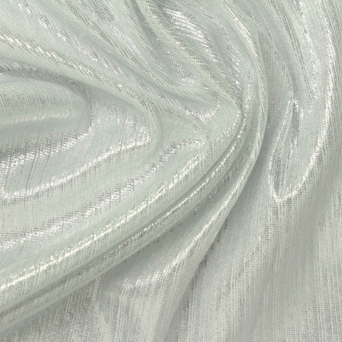 Silver Vertical-Stripe Knit, Polyester