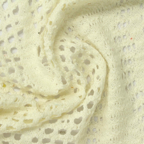 Cream Openwork Chunky Knit, Cotton-Poly