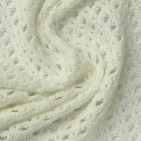 Off-White Openwork-Eyelet Knit, Cotton