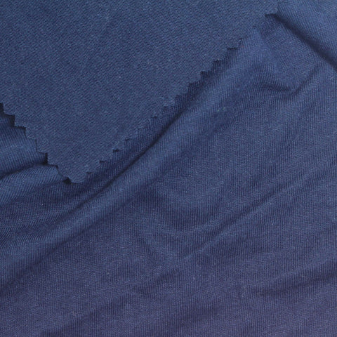 Polyester Cotton Jersey Knit Fabric, 130 gsm, 150 cm — Navy