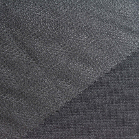 Dark Grey Marl Waffle Knit, Polyester, 240 gsm, 186 cm