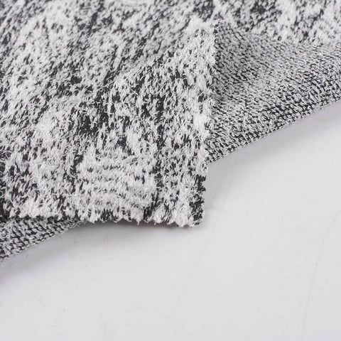 Animal Print Polyester Stretch Chunky Knit Fabric, 303 gsm — Grey