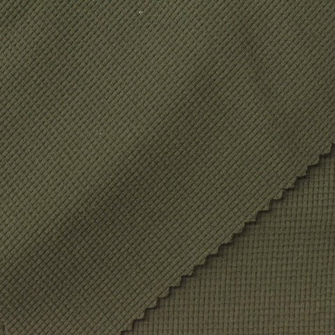 Olive Waffle Knit, Polyester