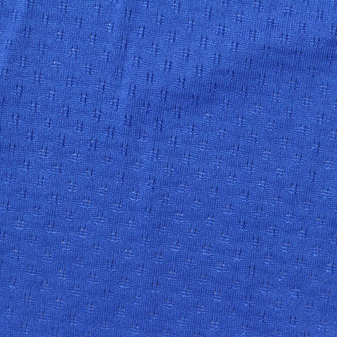 Royal Blue Geometric-Grid Pointelle Knit, Polyester