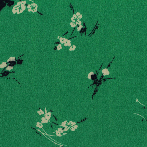 Green Floral Woven