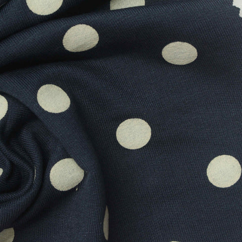 White Dots French Terry, Viscose-Poly